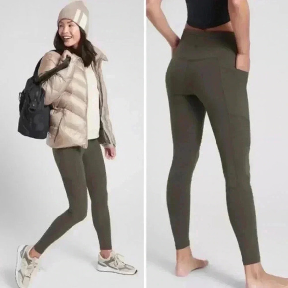 ATHLETA INCLINATION MOTO TIGHT LEGGINGS IN ARBOR OLIVE SIZE 1X - Picture 1 of 7